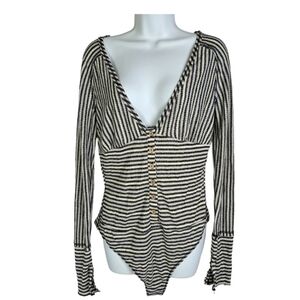Free People By‎ The Fire Bodysuit Striped